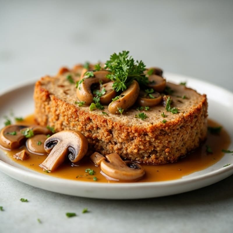 Herb-Crusted Turkey Meatloaf with Mushroom Gravy