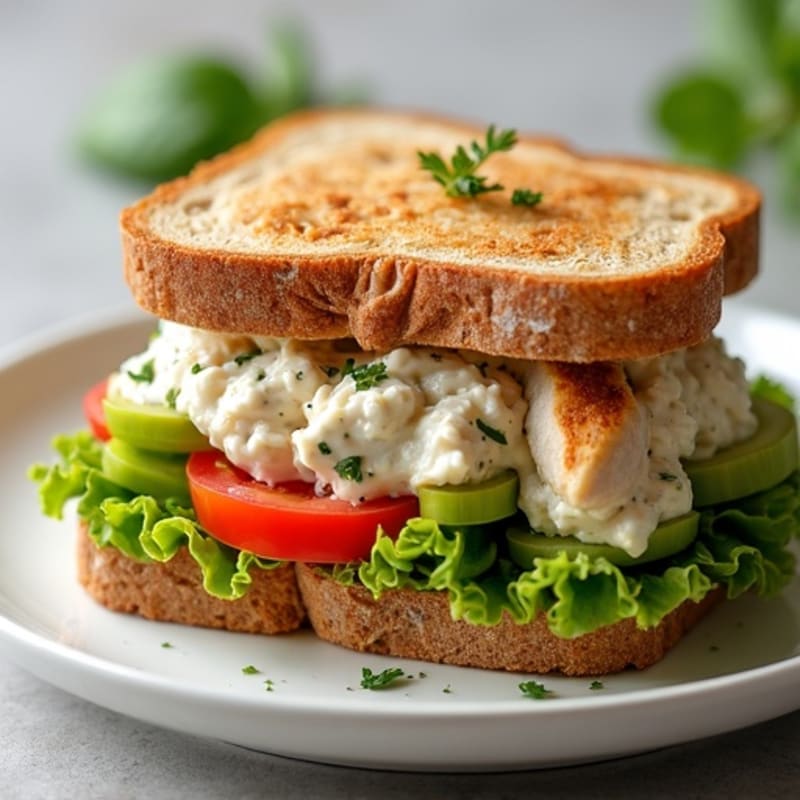 Herb-Roasted Chicken and Greek Yogurt Salad Sandwich