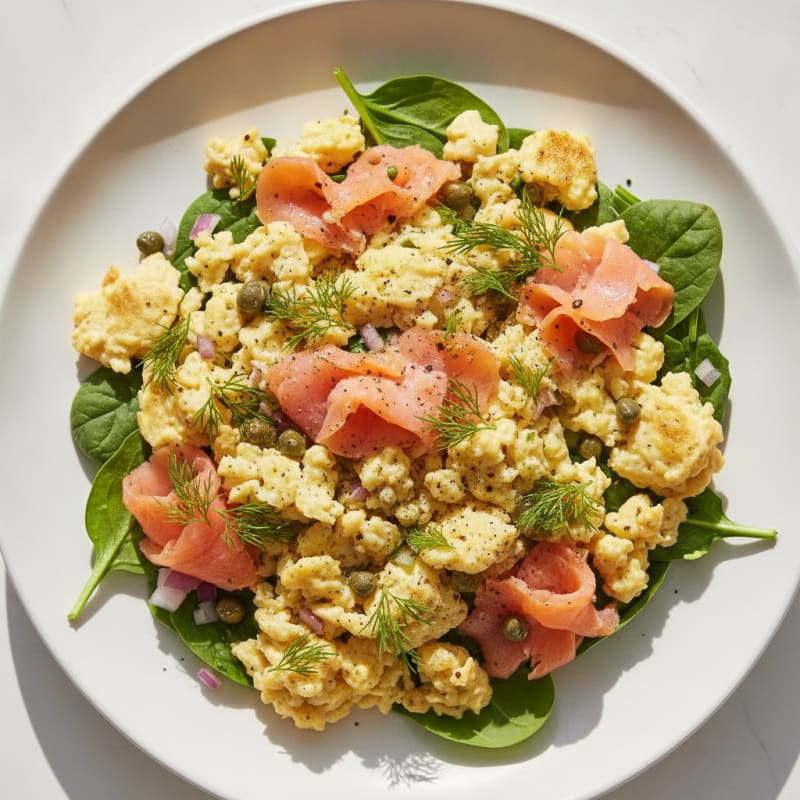 Smoked Salmon and Dill Scramble