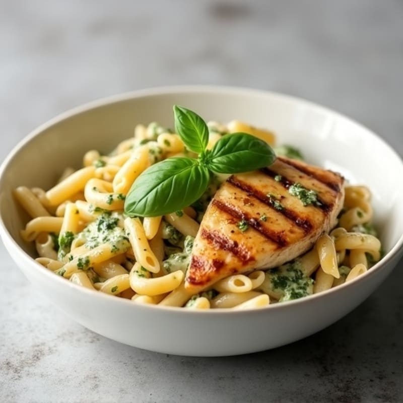 Creamy Pesto Chicken Pasta with Fresh Basil