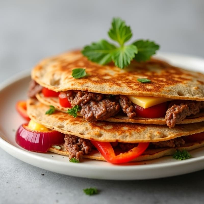 Steak and Roasted Veggie Whole Wheat Quesadillas