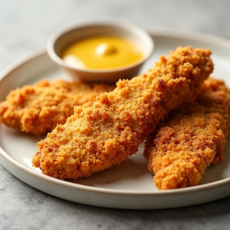 Crispy Air Fryer Chicken Strips with Honey Mustard