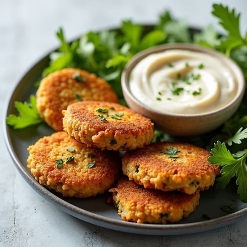 Crispy Baked Falafel with Creamy Tahini Sauce