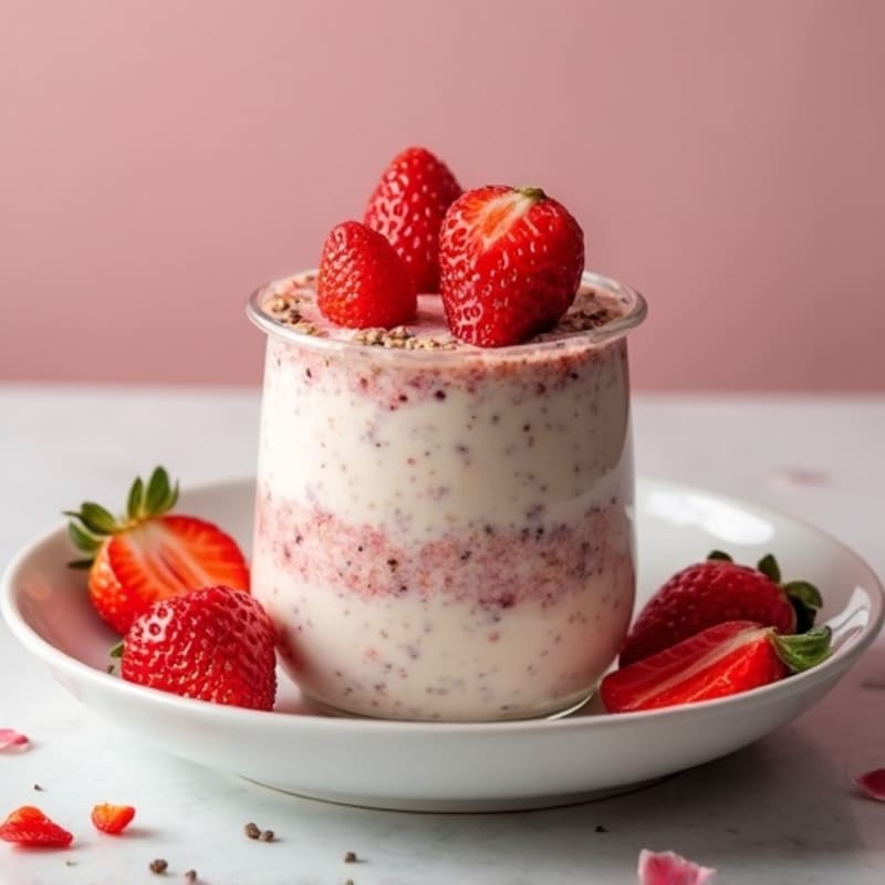 Creamy Strawberry Shortcake Overnight Oats