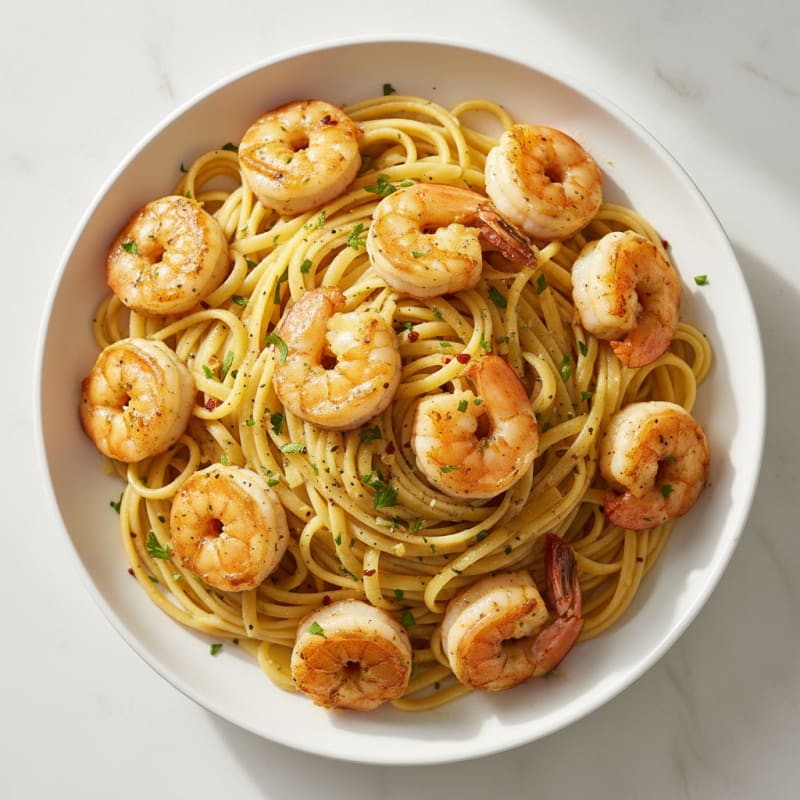 Garlic Butter Shrimp Scampi Linguine