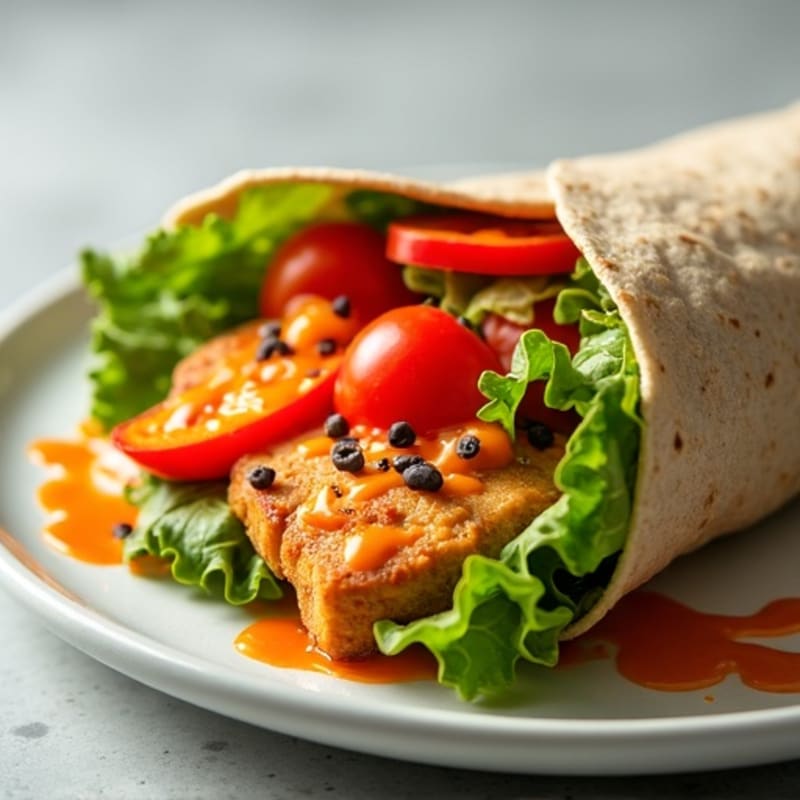 Buffalo Chicken Wrap with Fresh Veggies
