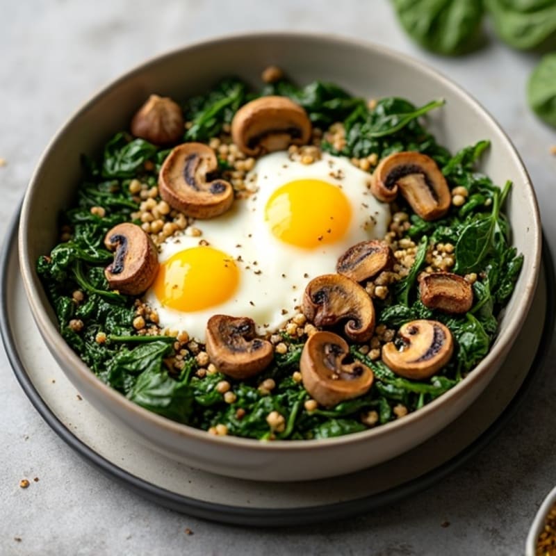 High-Protein Roasted Spinach Mushroom Tray Bake