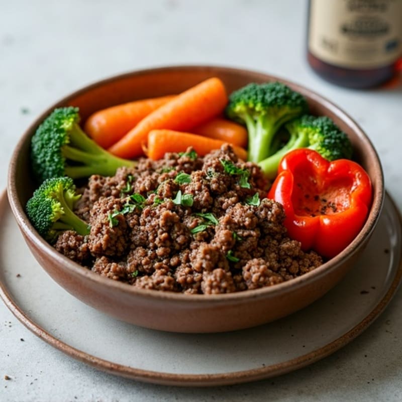 Herb-Seasoned Lean Ground Beef Skillet with Roasted Vegetables