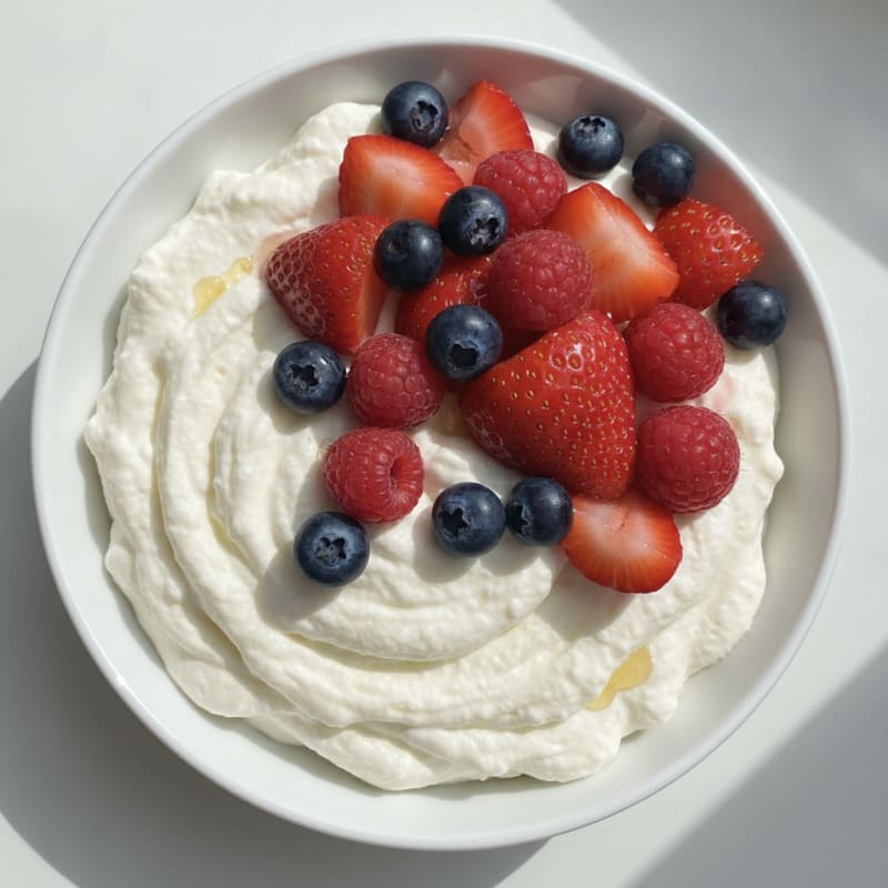 Creamy Greek Yogurt Protein Mousse with Mixed Berries