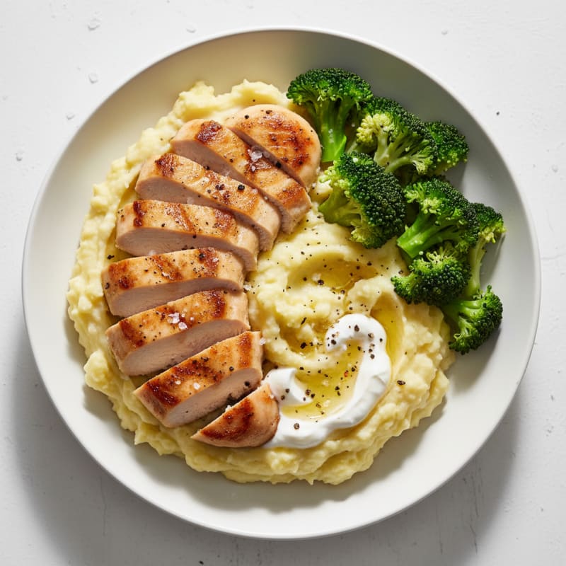 Creamy Garlic Mashed Potato & Chicken Bowl