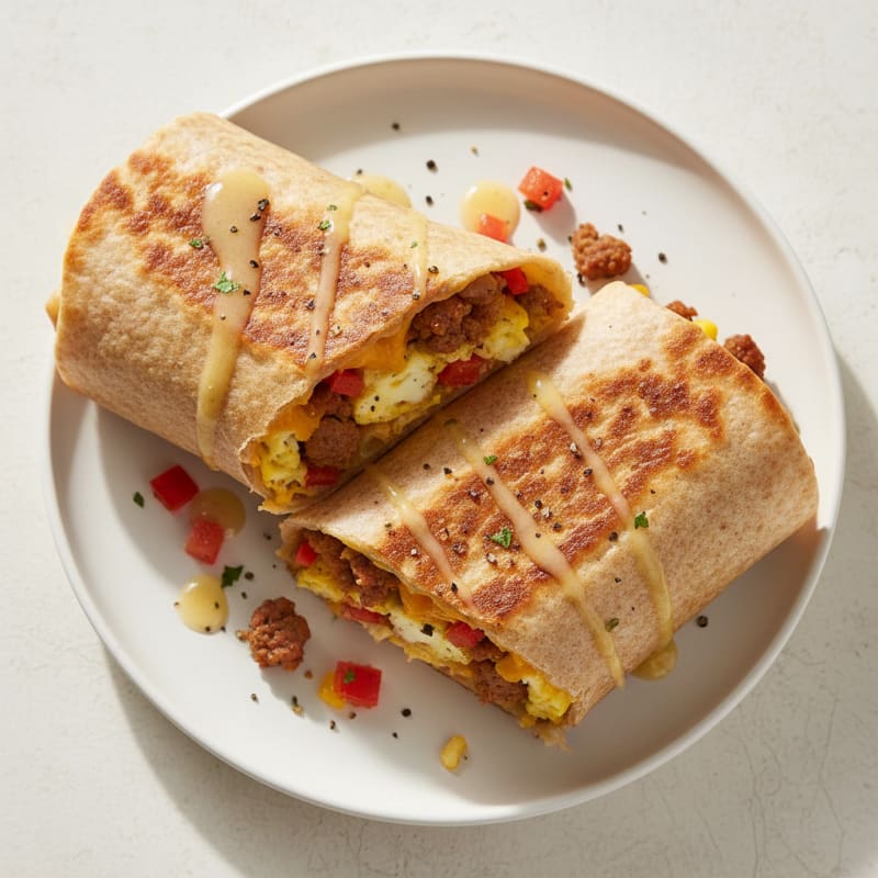 Crispy Chorizo and Egg Breakfast Burrito
