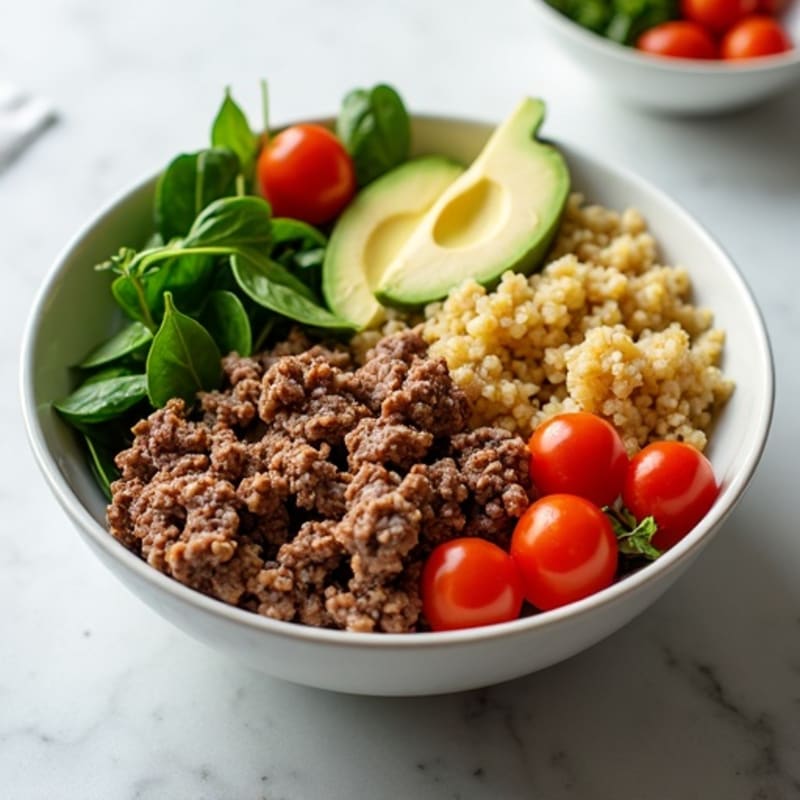 Ground Beef Protein Bowl with Creamy Burger Sauce