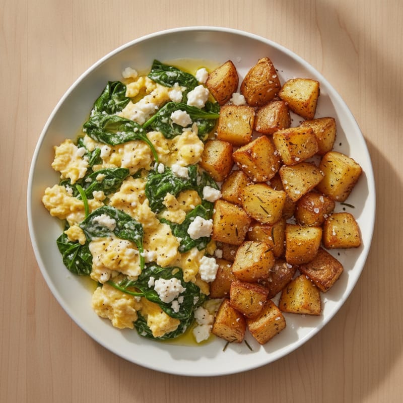 Hearty Scrambled Eggs with Roasted Potatoes