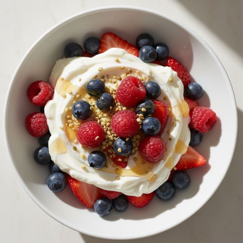 Greek Yogurt Protein Parfait with Mixed Berries