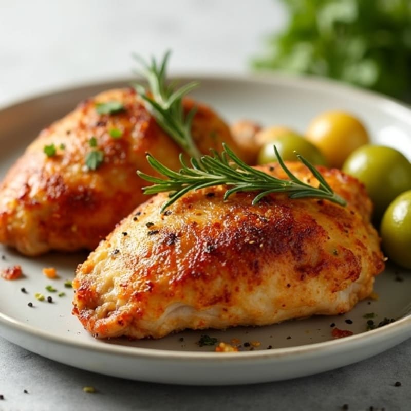 Crispy Herb-Roasted Chicken Thighs with Garlic