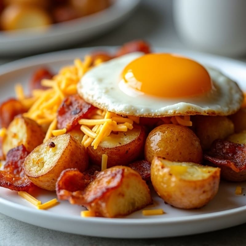 Crispy Roasted Potatoes with Creamy Cheese and Savory Bacon