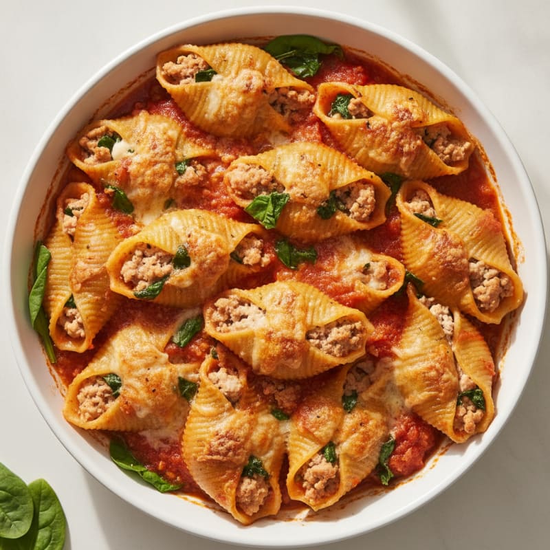 Baked Spinach Ricotta Stuffed Shells
