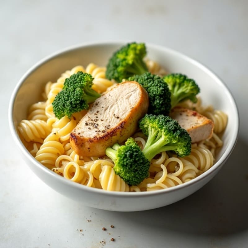 Creamy Garlic Chicken Broccoli Pasta