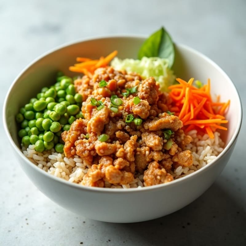 Ginger-Sesame Ground Chicken Rice Bowl