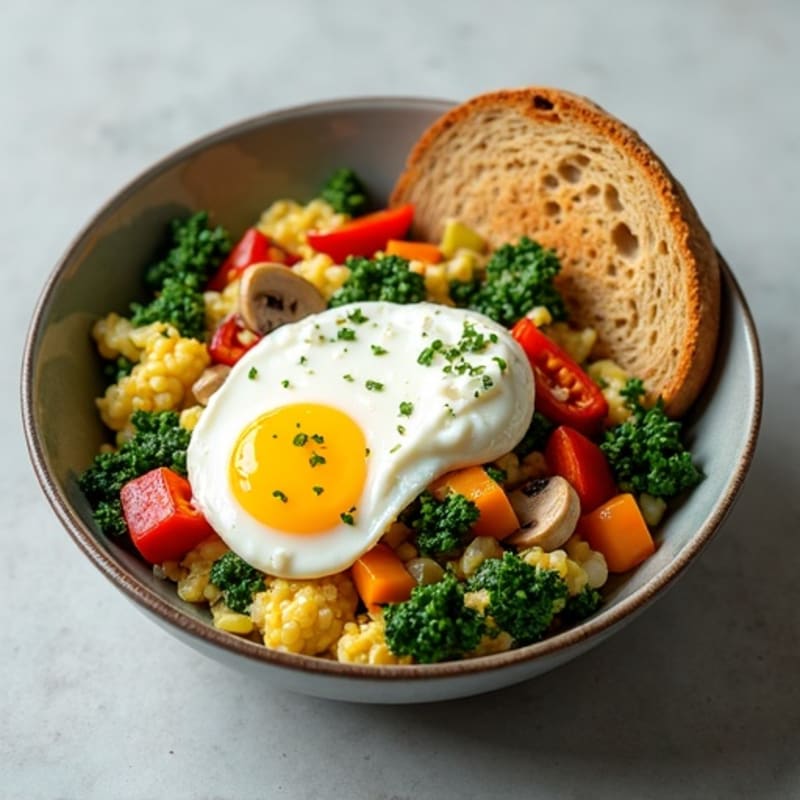 Protein-Packed Veggie and Egg White Scramble Bowl