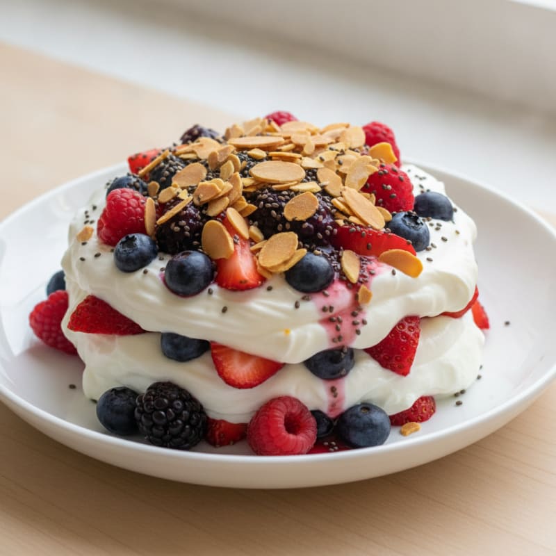 Greek Yogurt Protein Parfait with Mixed Berries