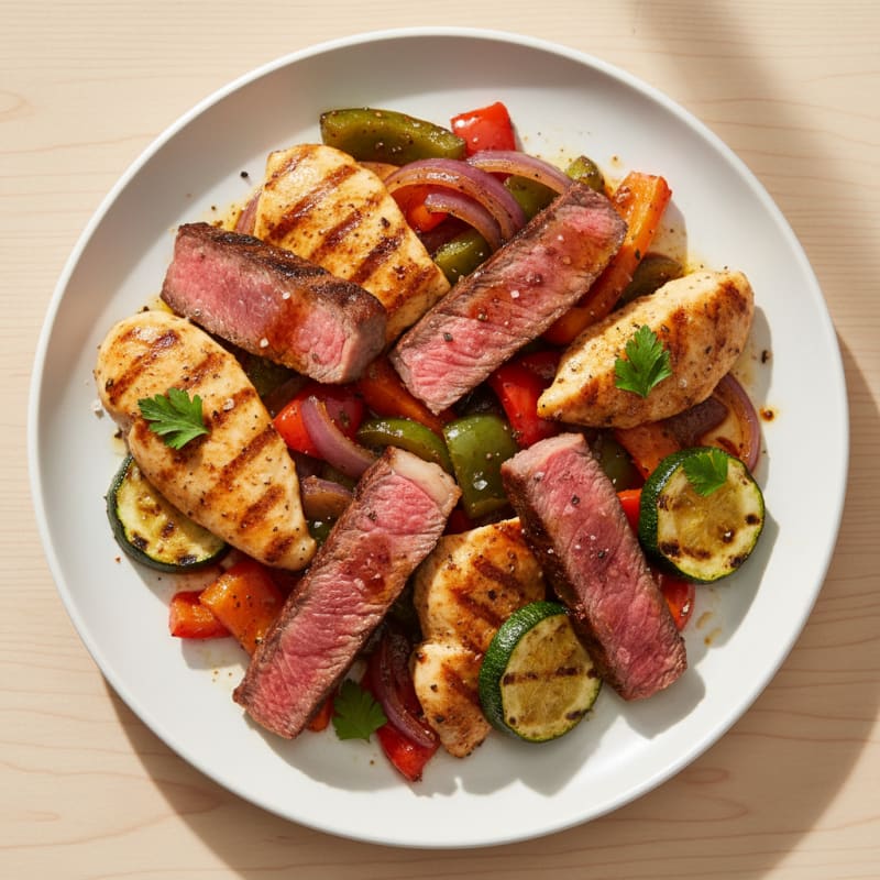 Smoky Grilled Steak and Chicken Medley