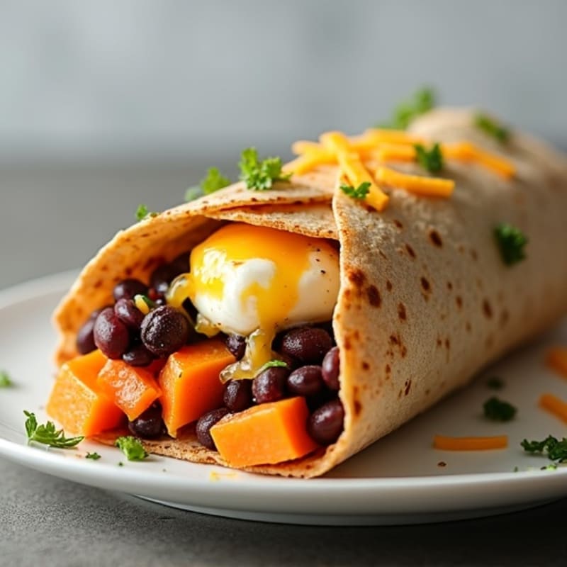 Protein-Packed Sweet Potato Black Bean Breakfast Burrito