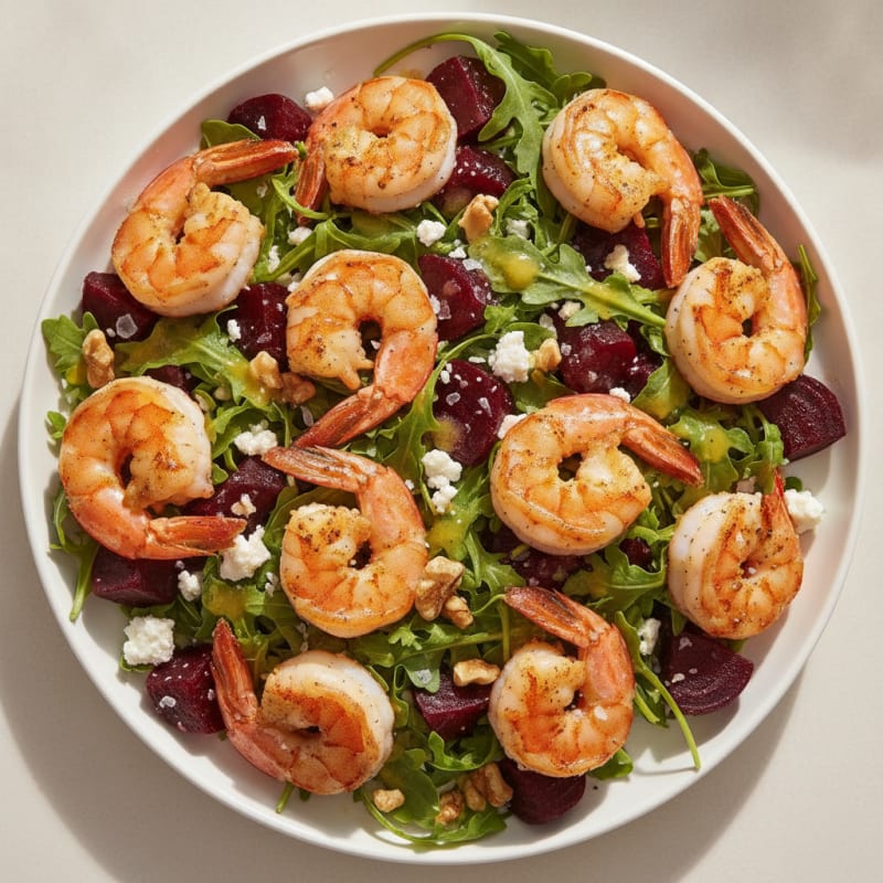 Pan-Seared Shrimp with Roasted Beets