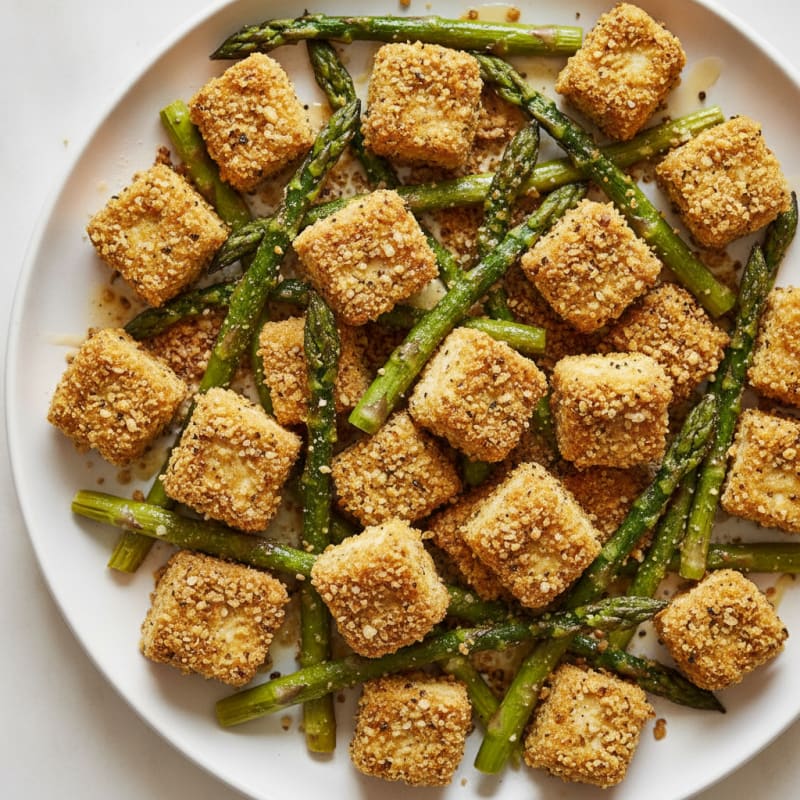 Baked Tofu with Roasted Asparagus
