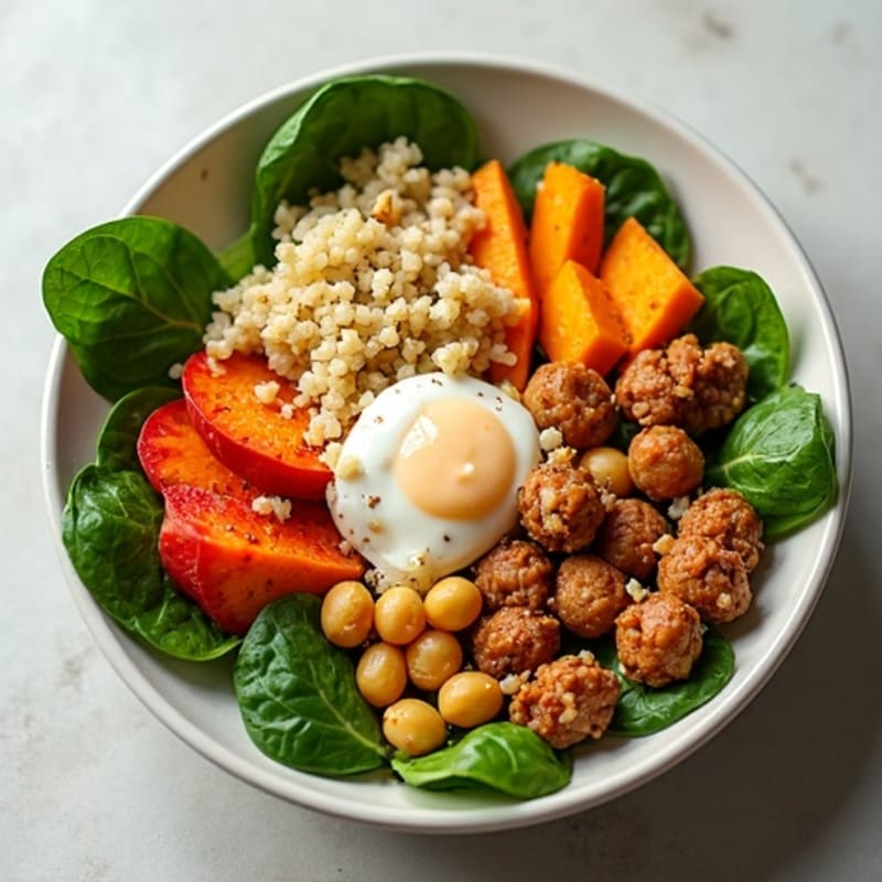 Roasted Chickpea and Sweet Potato Buddha Bowl with Creamy Tahini Dressing