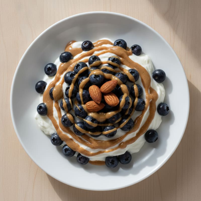 Greek Yogurt Protein Parfait with Berries and Almond Butter