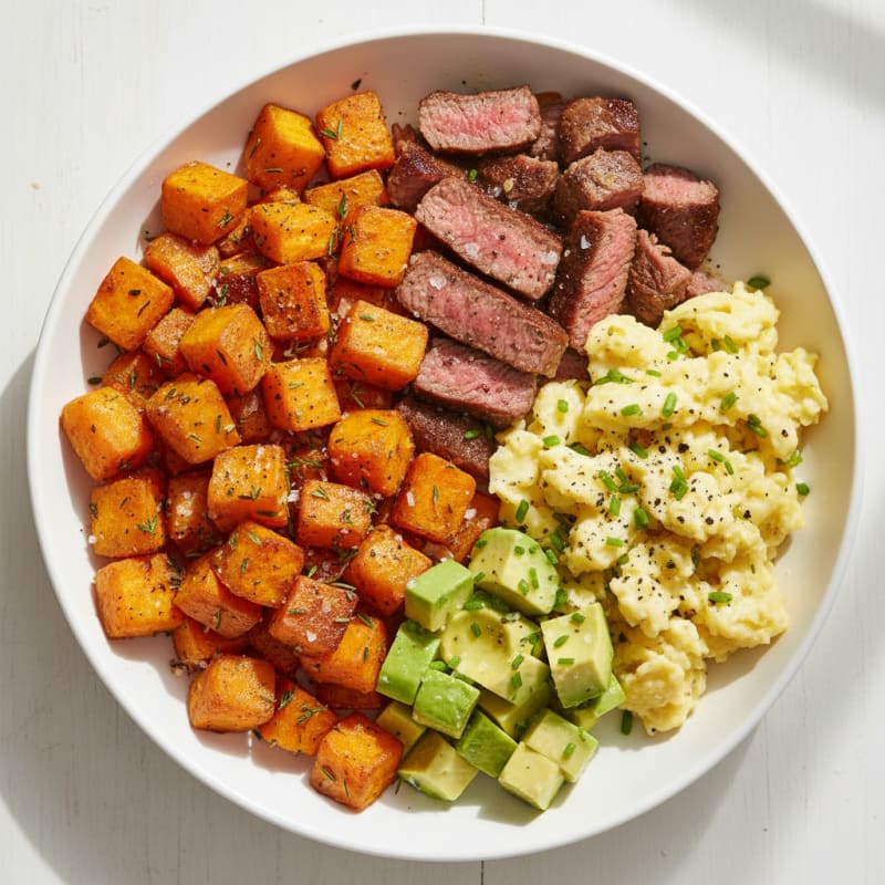 Pan-Seared Sirloin & Sweet Potato Breakfast Bowl