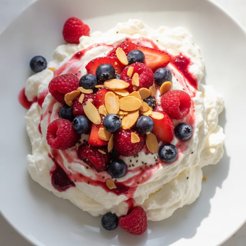 Silky Greek Yogurt Protein Mousse with Mixed Berries