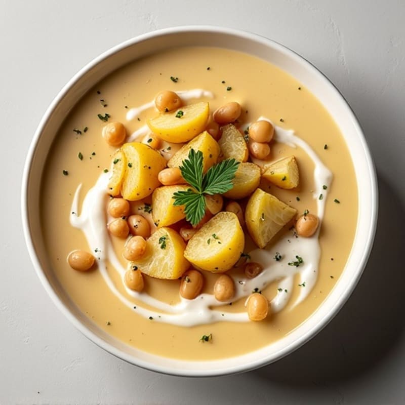 Creamy Roasted Potato and Cauliflower Soup