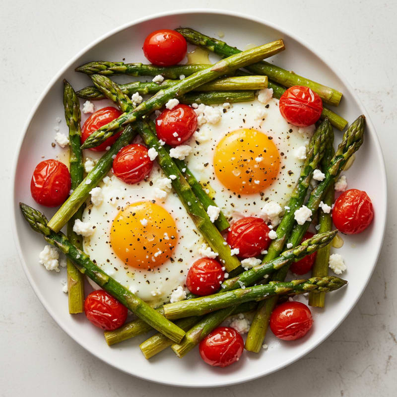 Baked Eggs with Roasted Asparagus