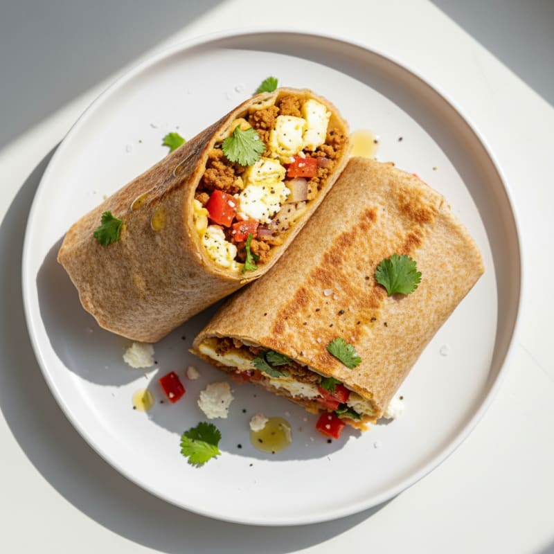 Crispy Chorizo and Egg Breakfast Burrito