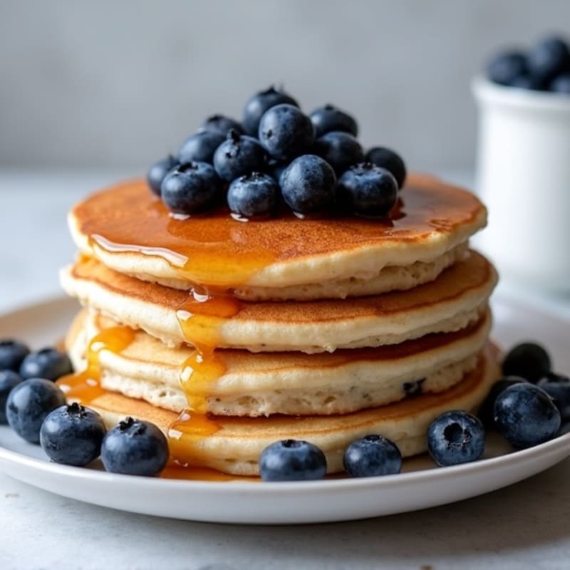 Fluffy High-Protein Blueberry Pancakes