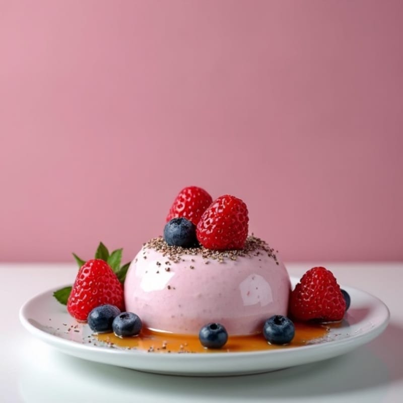 Greek Yogurt Protein Mousse with Mixed Berries