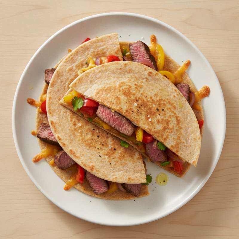 Pan-Seared Steak and Pepper Quesadillas