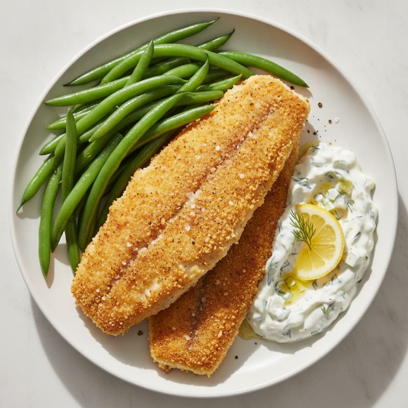 Cornmeal-Crusted Catfish with Tartar Sauce