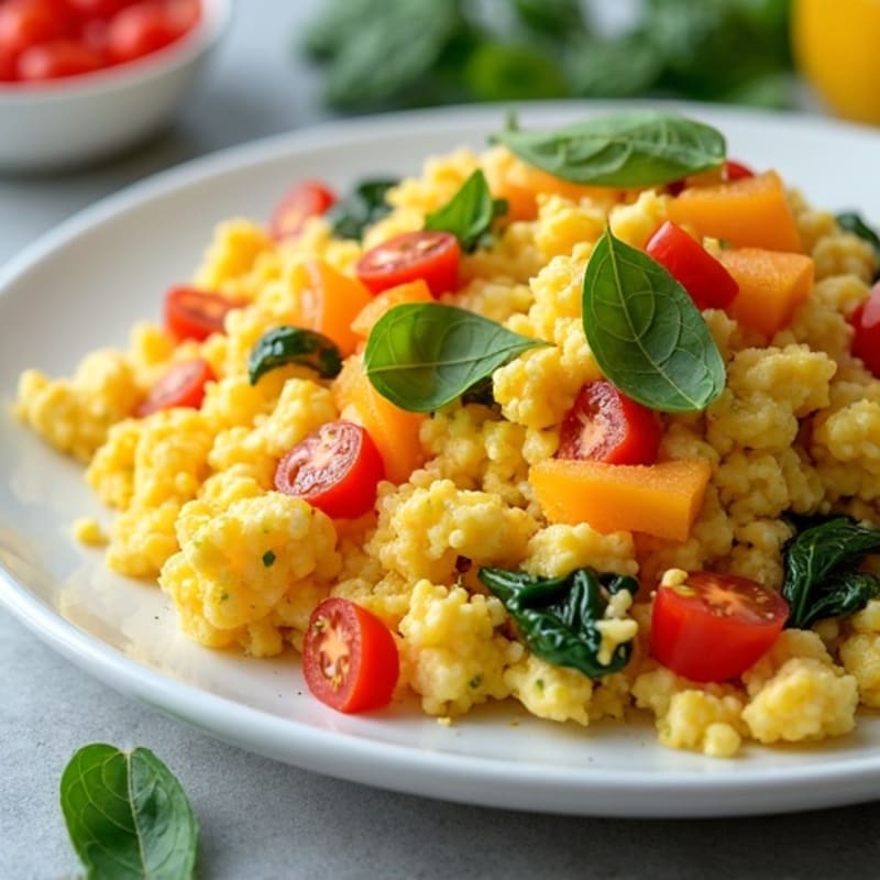 Fluffy Egg Scramble with Fresh Vegetables