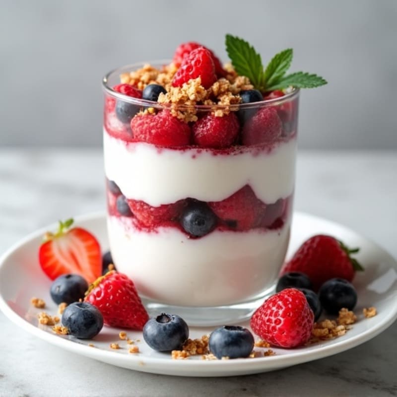 Greek Yogurt Protein Parfait with Mixed Berries