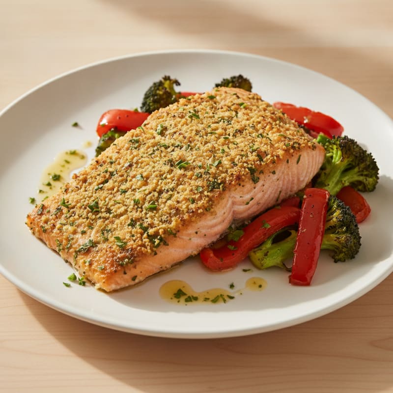 Herb-Crusted Salmon with Roasted Vegetables