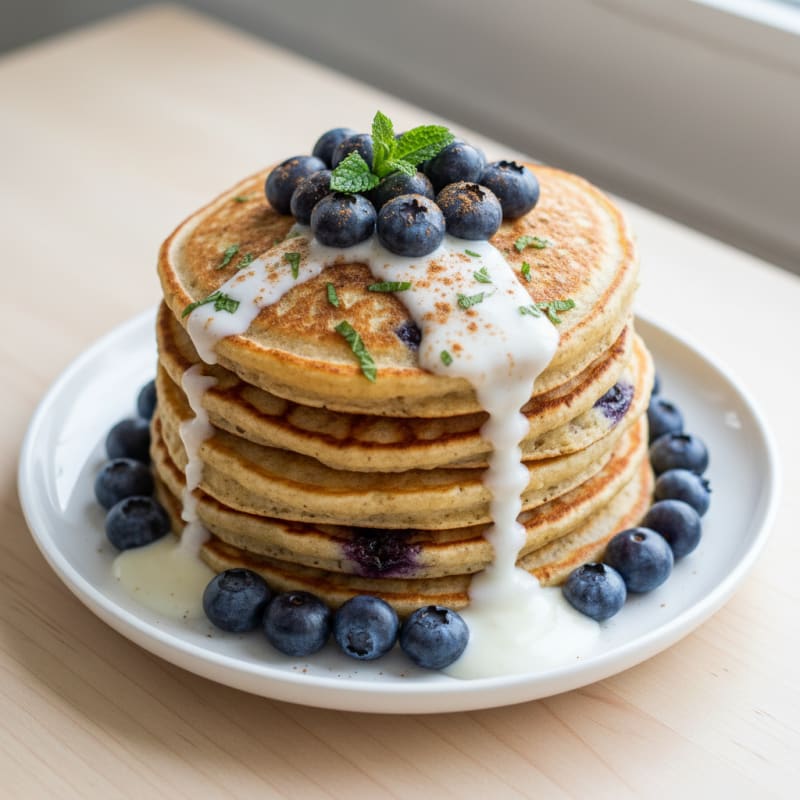 Fluffy Berry Protein Pancakes