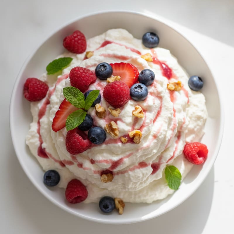 Silky Greek Yogurt Protein Mousse with Mixed Berries