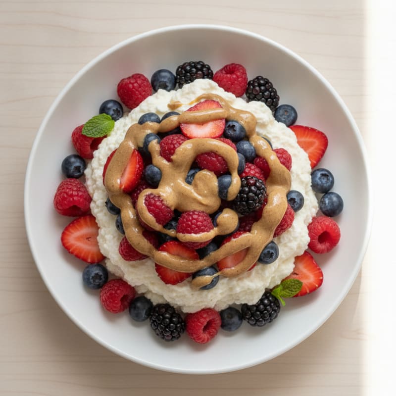 Greek Yogurt Protein Mousse with Mixed Berries