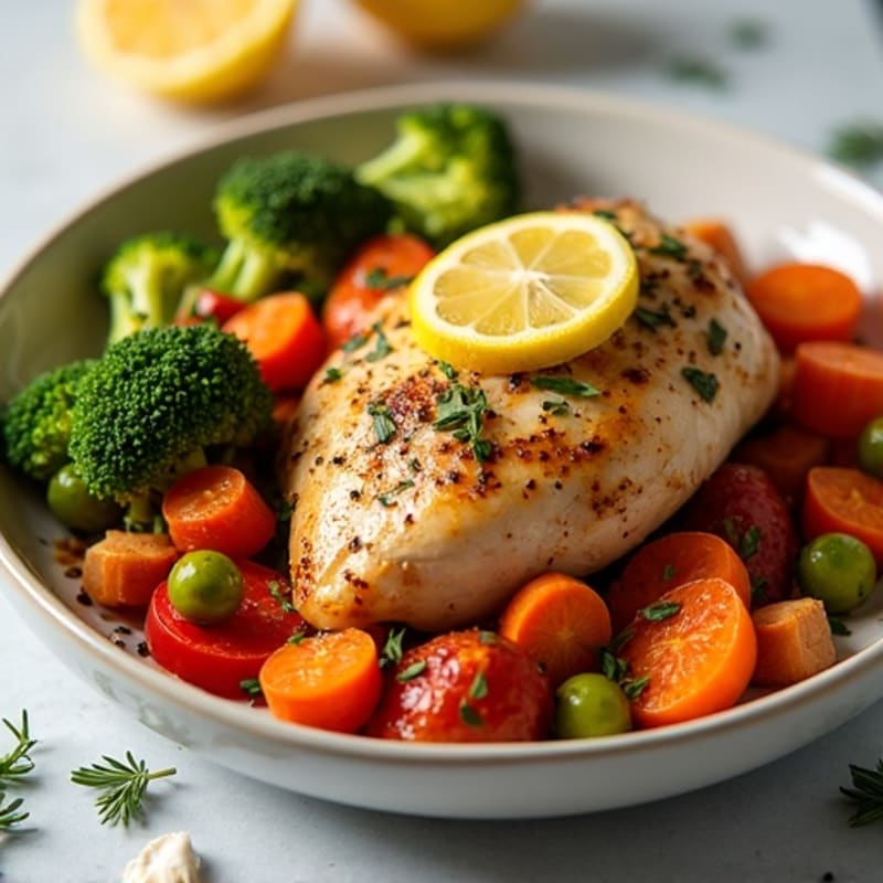Lemon-Herb Roasted Chicken with Crispy Roasted Vegetables