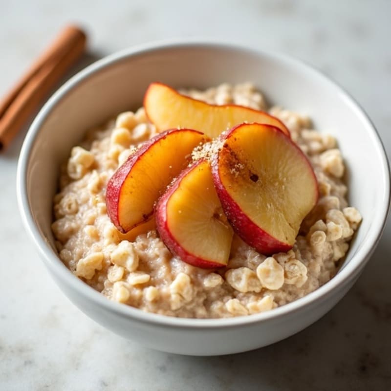 Creamy Oatmeal with Greek Yogurt and Sautéed Cinnamon Apples