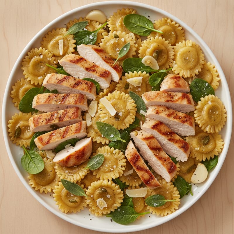 Butternut Squash & Provolone Girasoli with Pan-Seared Chicken
