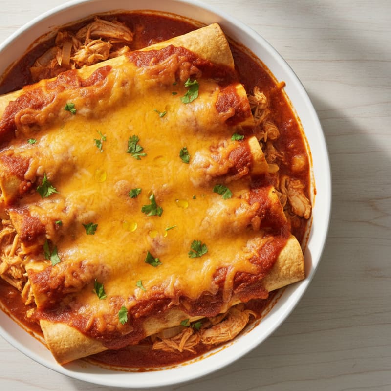 Chicken Enchiladas with Red Chili Sauce